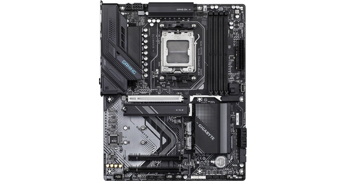GIGABYTEX870 GAMING WIFI6 socket AM5 moederbord  (Zwart/grijs, RAID, 2.5Gb-LAN, WLAN, BT, Sound, ATX)