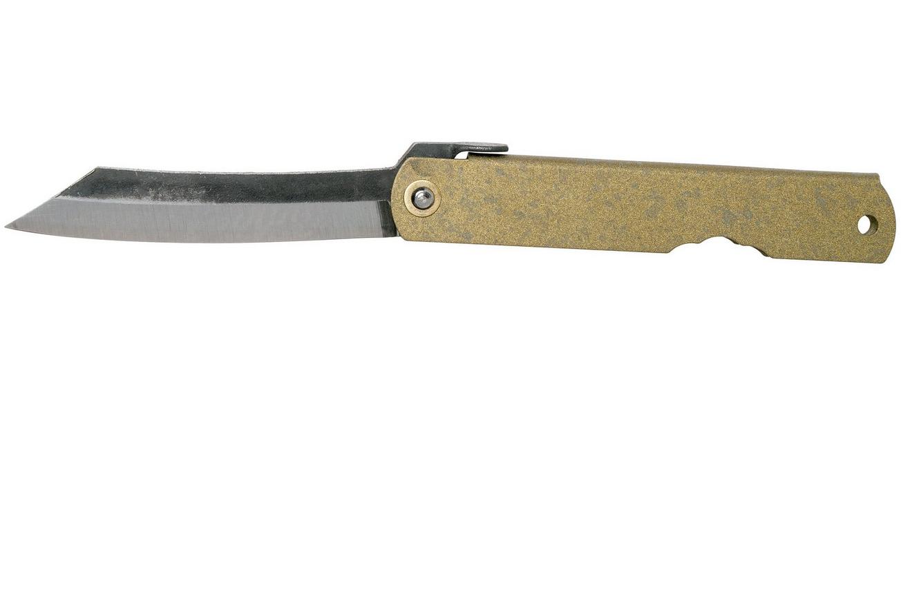 Higonokami zakmes 7,3 cm HIGOC1B, Blue paper steel, Bronze Finished Steel