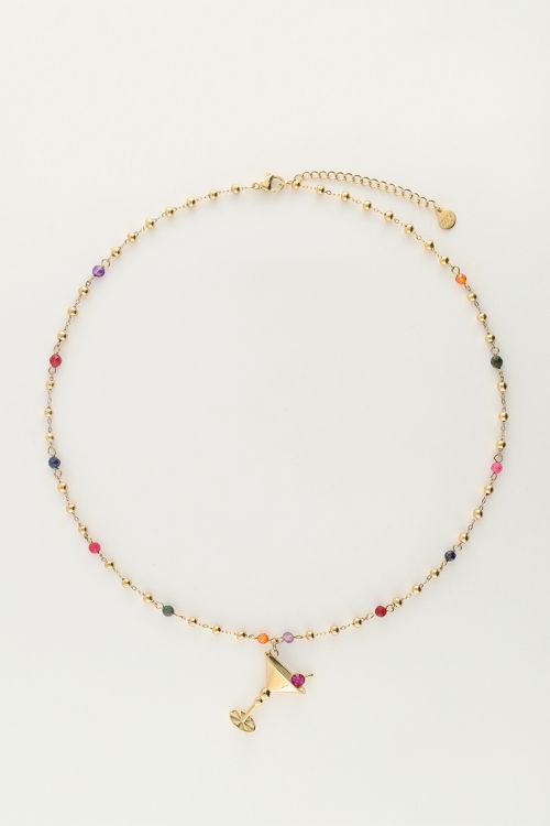 Starry ketting met gekleurde kraaltjes & cocktail