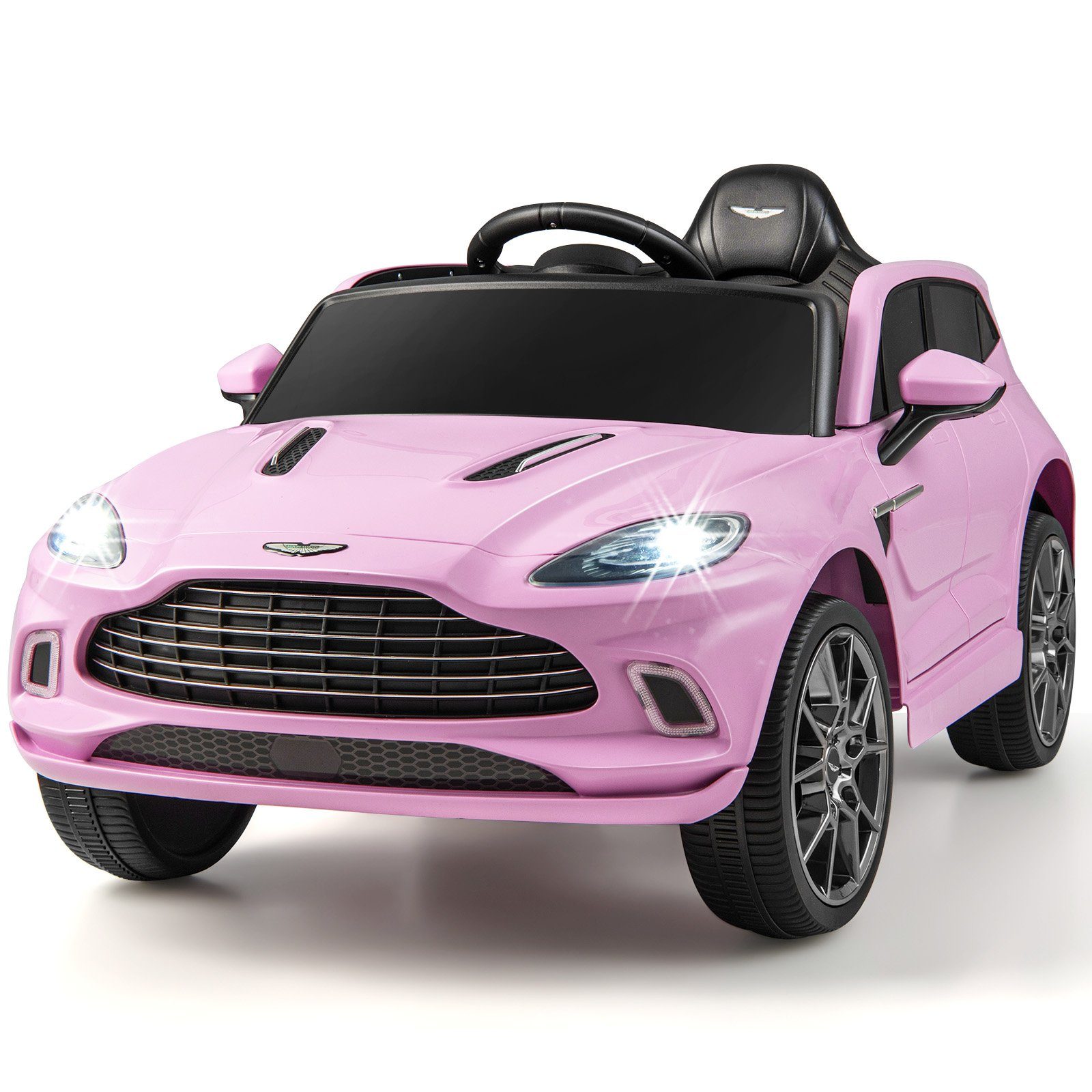 COSTWAY Elektro-Kinderauto 12V Aston Martin, mit verriegelbaren T&uuml;ren & LED
