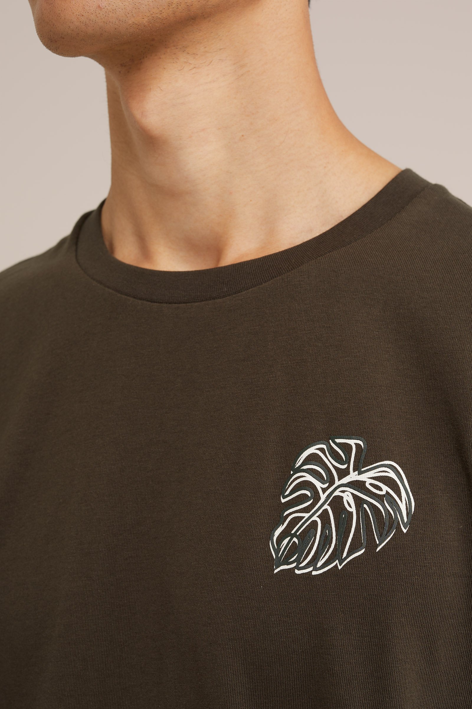 T-shirt met opdruk WE Fashion Legergroen
