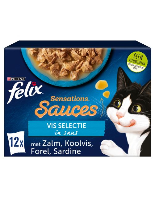 Felix Multipack Sensations Vis In Saus - Kattenvoer - Zalm Koolvis Forel 85 g