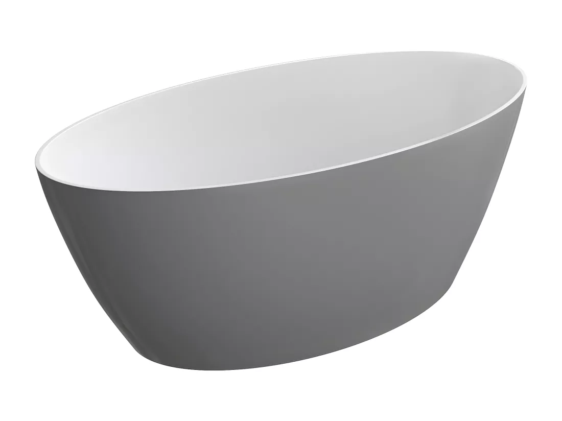 baignoire îlot OMNIRES SIENA M+ 161X81 CM couleur : gris et blanc finition : brillant