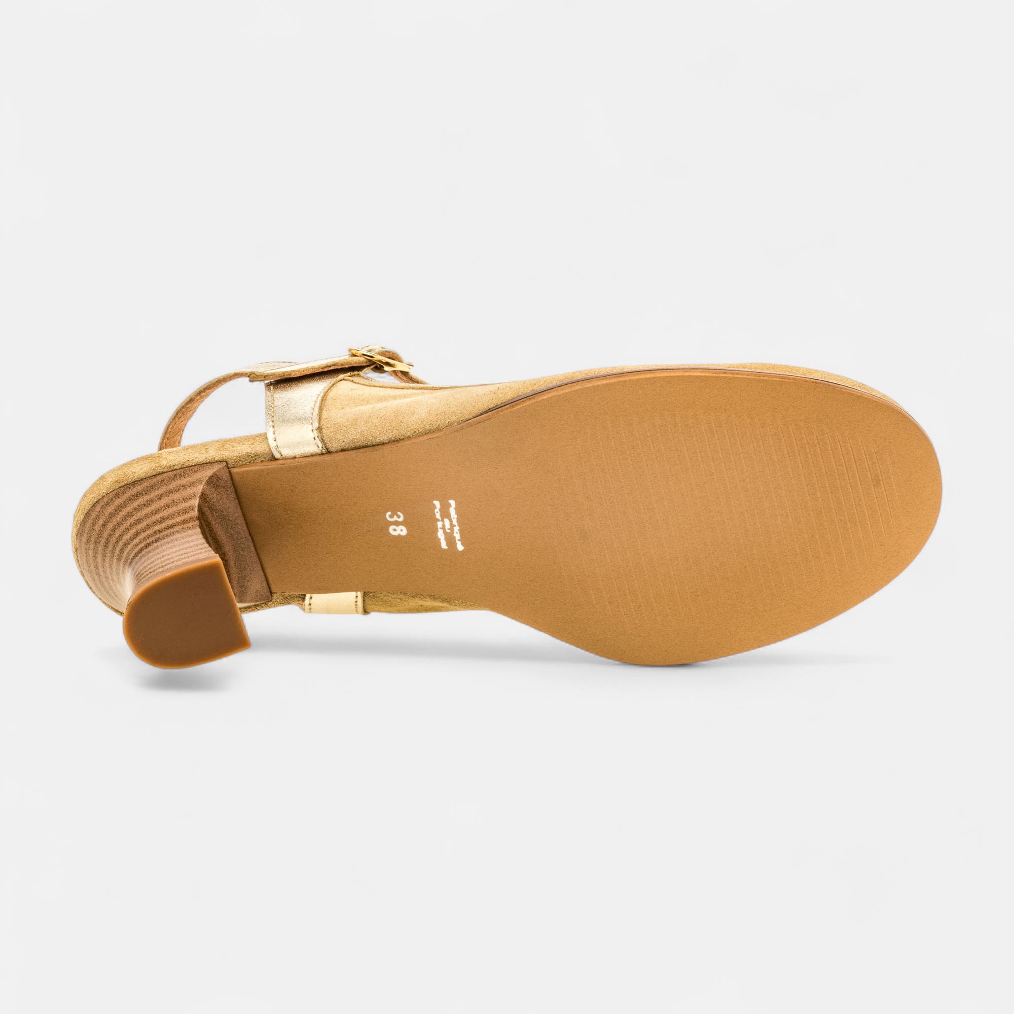 Escarpins avec bride arrière à talon Femme en cuir beige