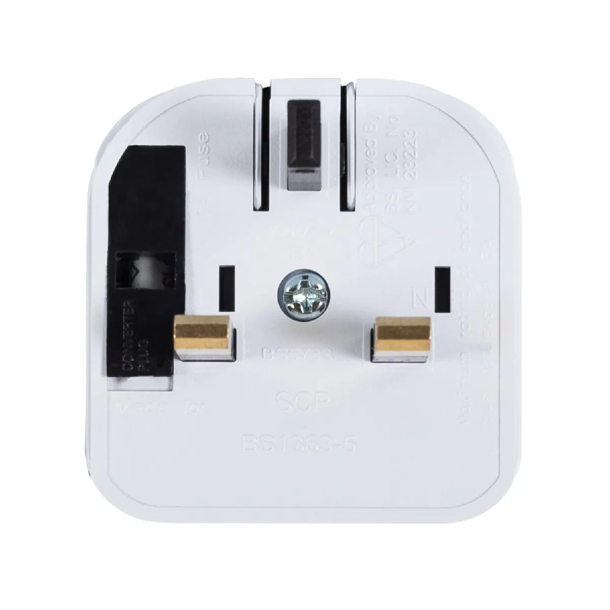 Ledkia Adaptateur Type E à Type G (UK) - Blanc