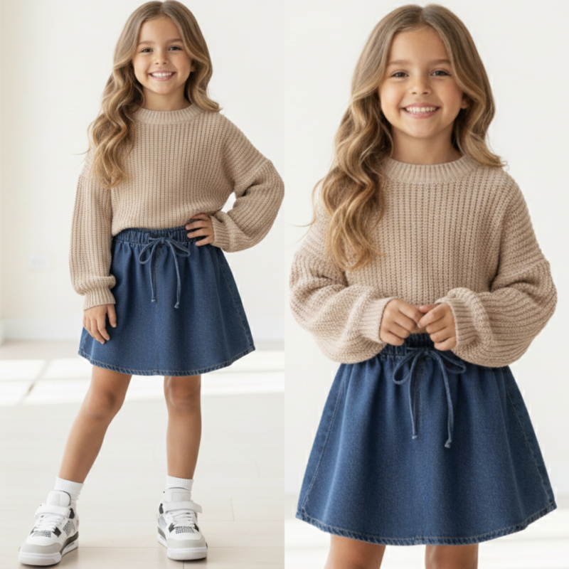 Comfy fit denim skirt - blauw