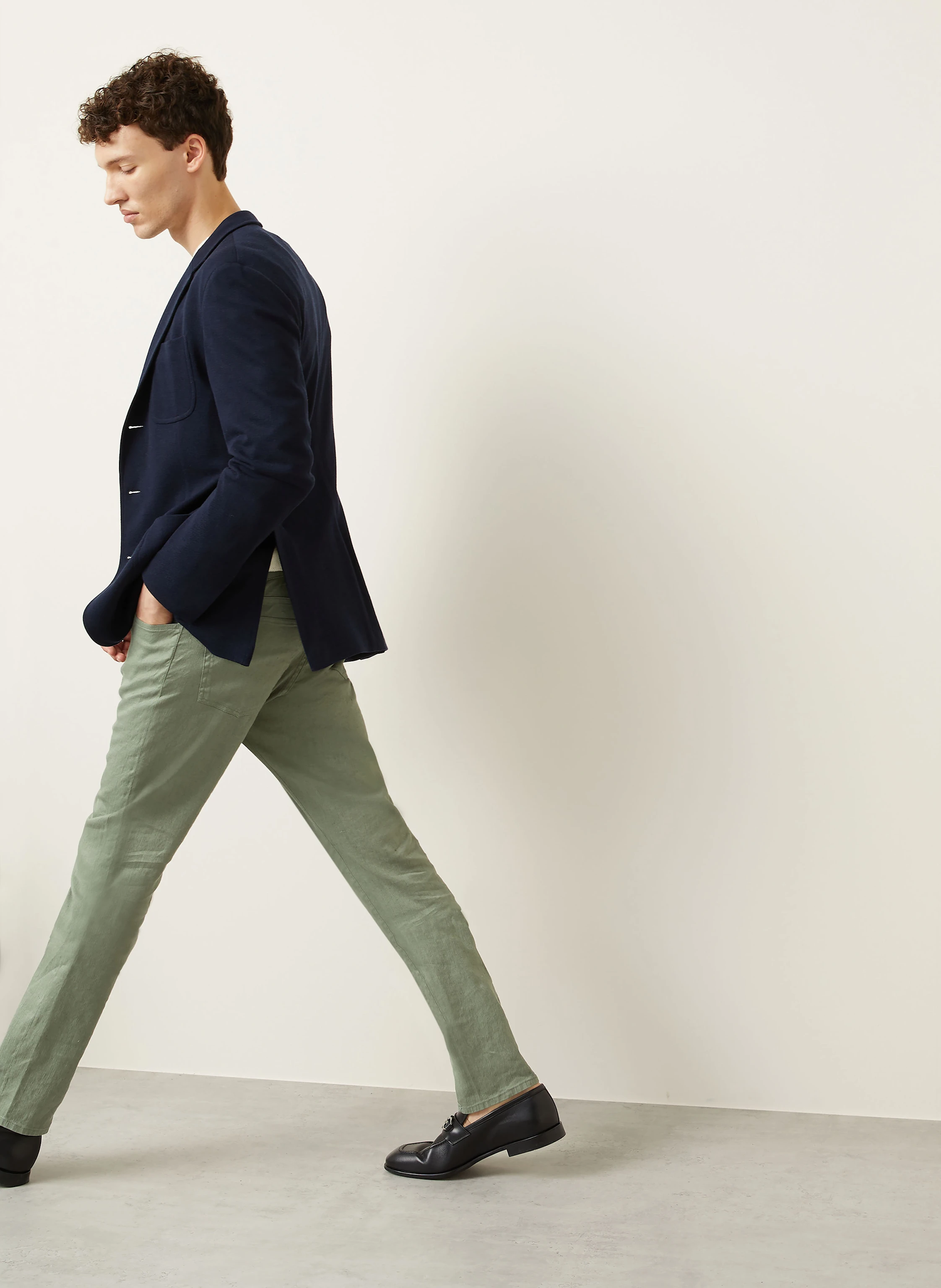 RALPH LAUREN PURPLE LABEL Hose Slim Fit mit Leinen