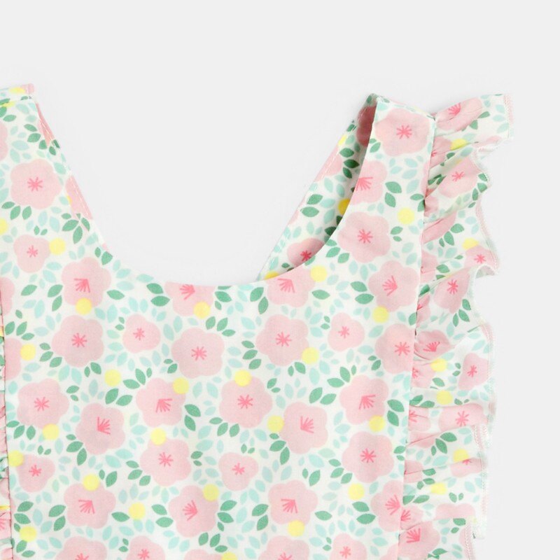 Combi short fleurie rose bébé fille Gris ou noir
