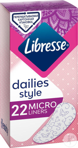 Libresse Dailies Style Micro Liners Serviettes Hygiéniques 22 Pièces
