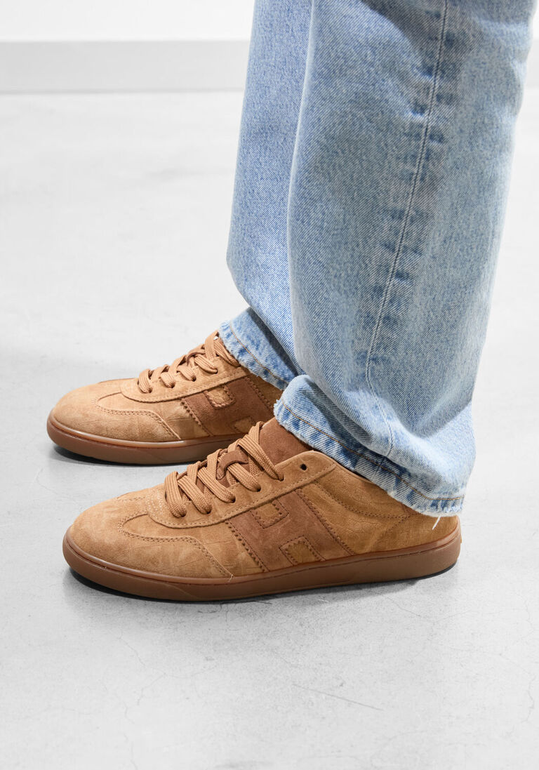 cognac hogan lage sneakers hogan cool allacciato h