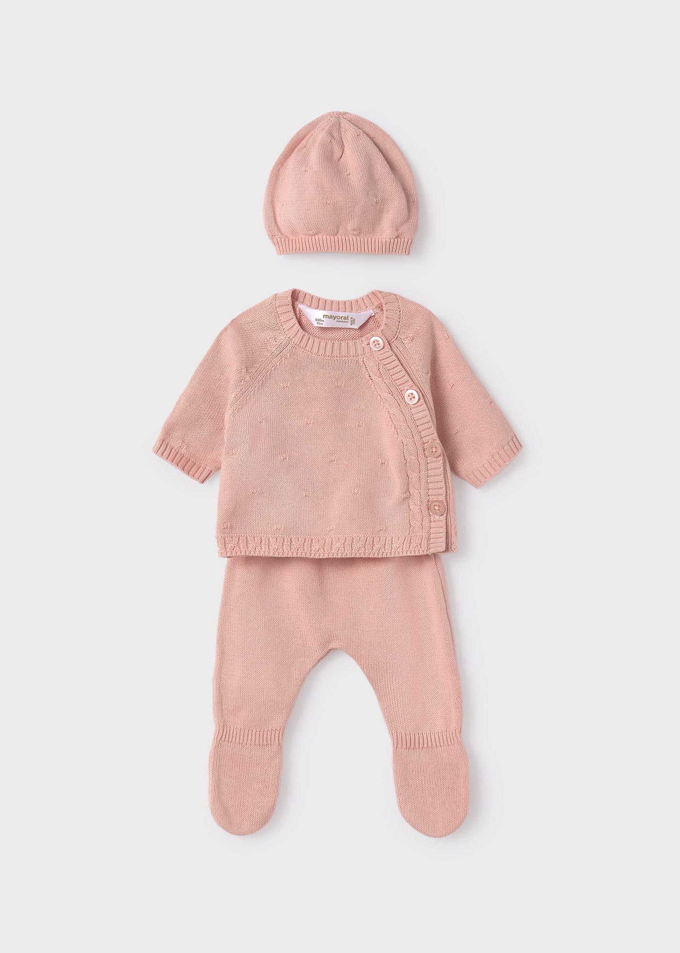 Conjunto de 3 peças de malha de algodão orgânico para bebê
