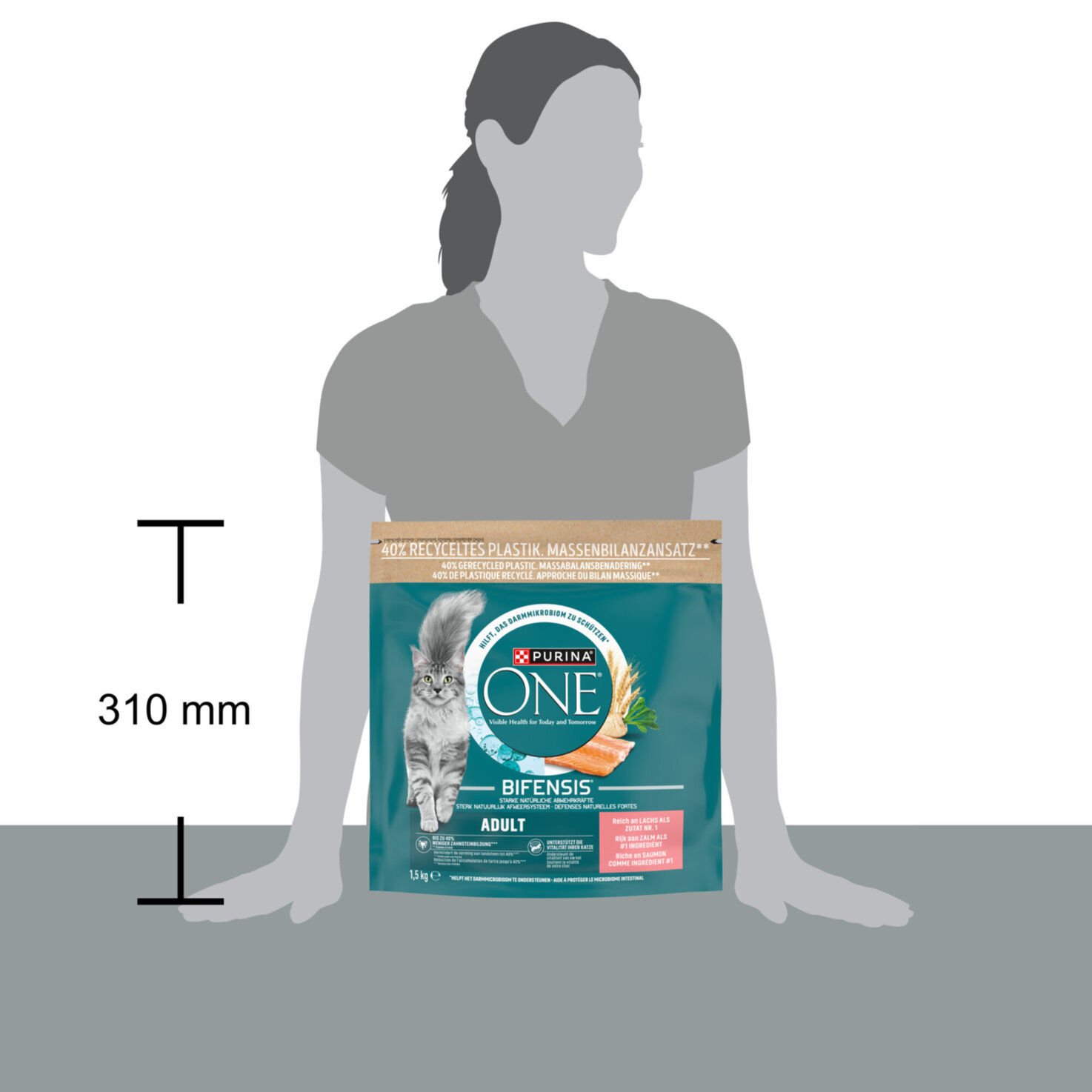 Purina ONE Trocken-Katzenfutter Adult Lachs & Getreide