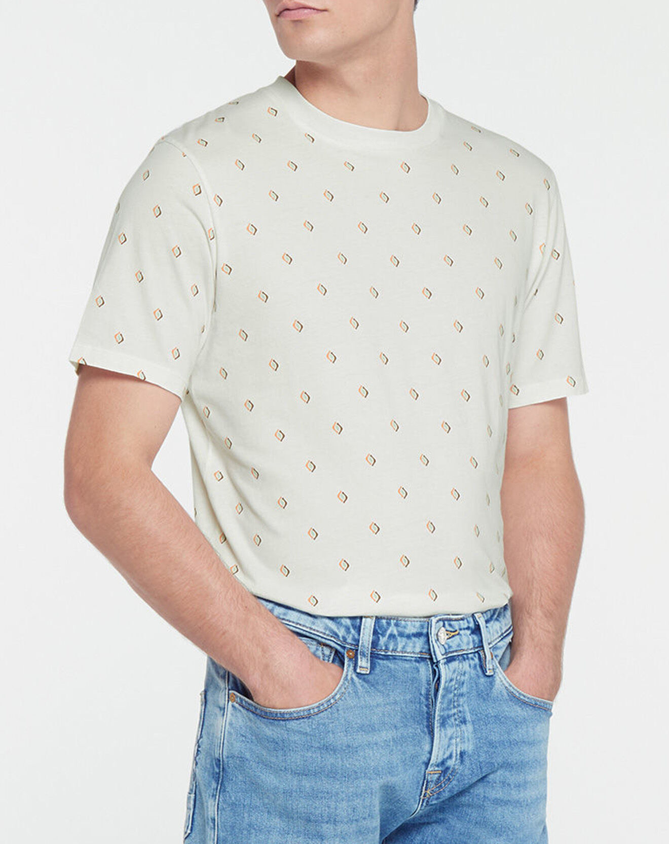 Scotch & Soda T-Shirt Microprint blanc