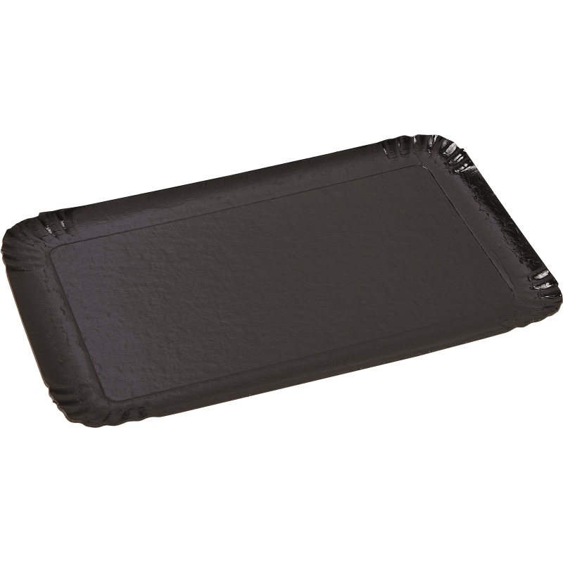 Plateau traiteur carton métallisé double face, noir et or - Lot de 100