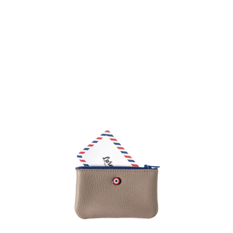 Petit porte-monnaie Emile en cuir UpCycléFlocon blanc