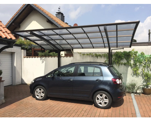 Ximax Porteforte Type 60 enkele carport, geanodiseerd aluminium, 270,4 x 495,4 cm, matbruin