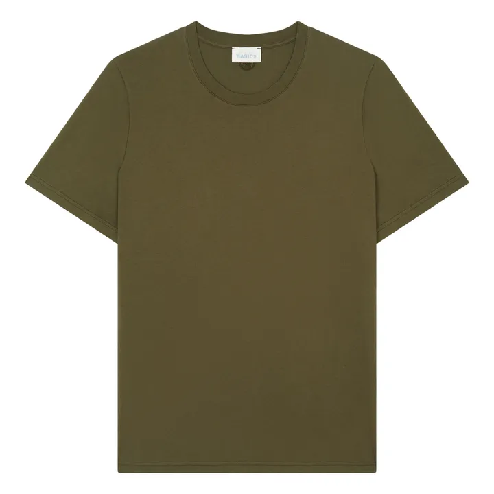 SMALLABLE BASICS T-Shirt Homme Manches Courtes Coton Bio | Vert kaki