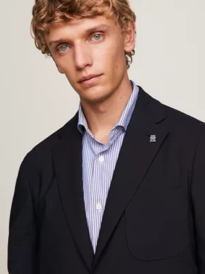 Blazer Slim com Monograma TH em Tecido Plano