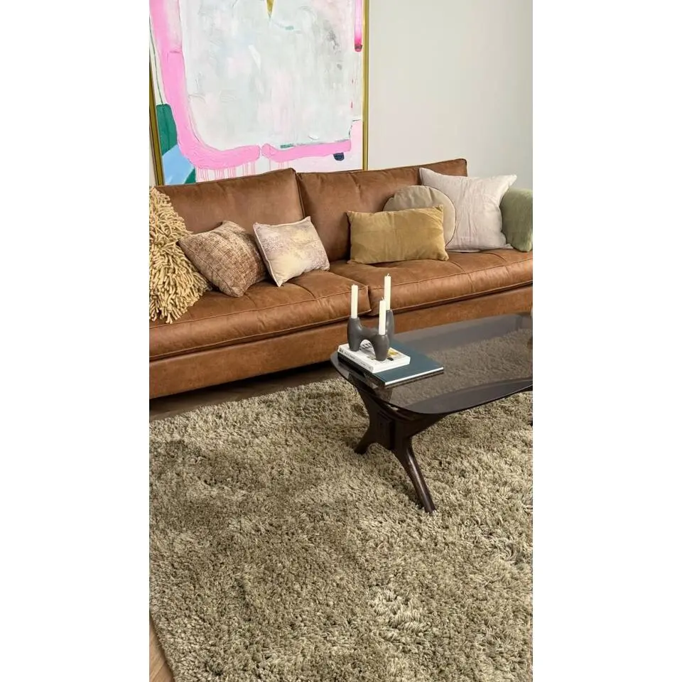 Interieur05 hoogpolig vloerkleed polyester Pilo groen - 340 x 240 cm
