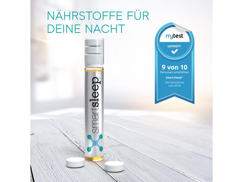 Smartsleep Original Ampullen 18 Stück mit 2 Kautabletten Veganes Nahrungsergänzungsmittel für den Schlaf