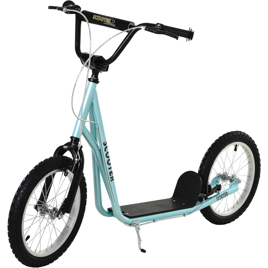 HOMCOM Kinderscooter mit Handbremse blau