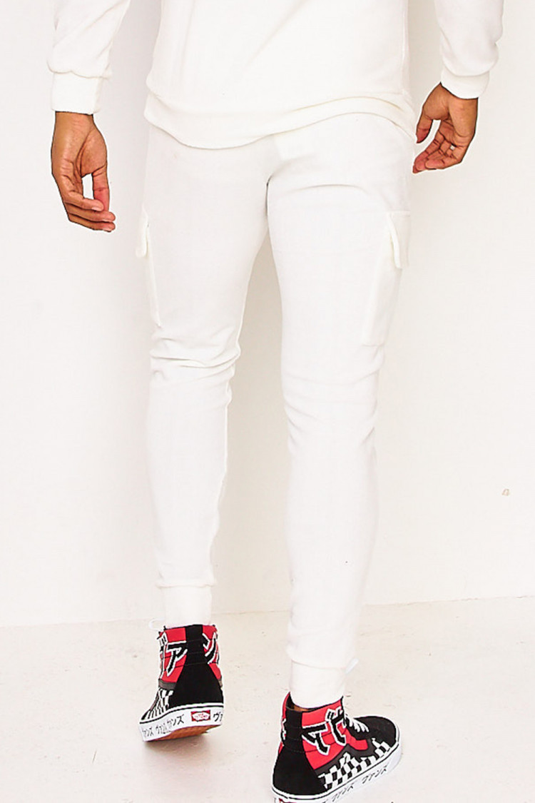 Pantalon de jogging blanc en polaire
