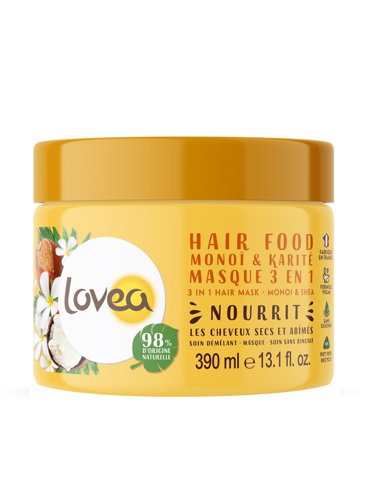 Lovea Hair Food Maske 3 in 1 Karitebutter Monoi 390 ml