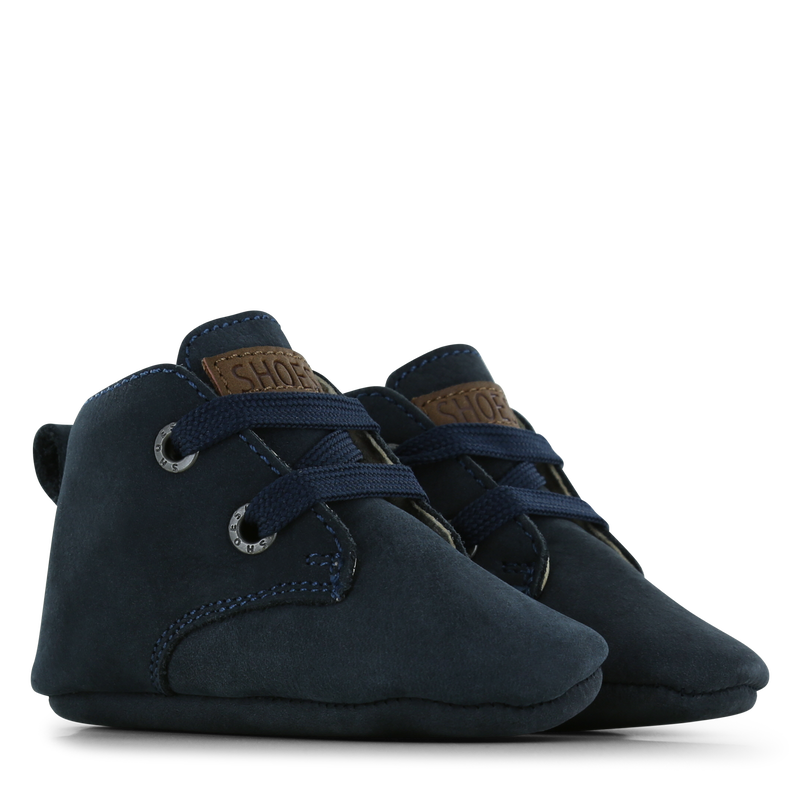 Shoesme Newborn donkerblauw leren slofje  | Uni schoenen