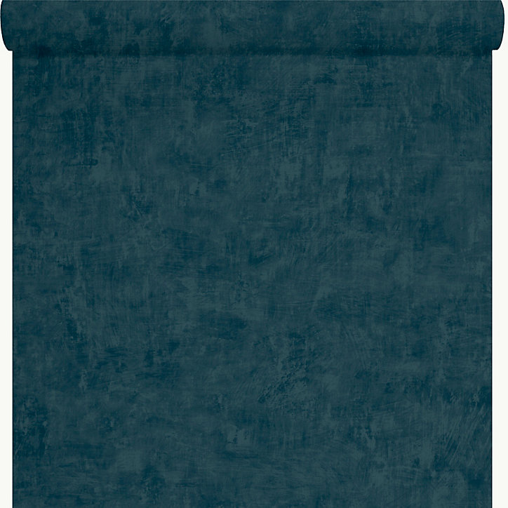Papier peint uni Tadelakt Lutèce bleu pétrole