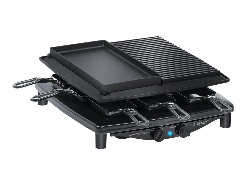 Steba RC 4 plus deluxe - Raclette/grill/varme sten - 1.5 kW - sort
