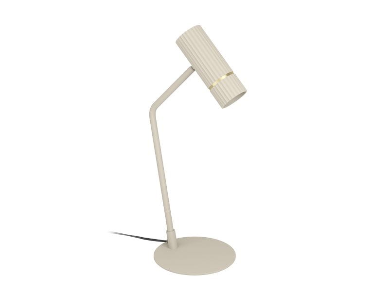 EGLO Leuchten LED Tischleuchte CAMINIA GU10 1 x 4.7W LED-Tischleuchte mit sandfarbenem Korpus und Messingakzenten