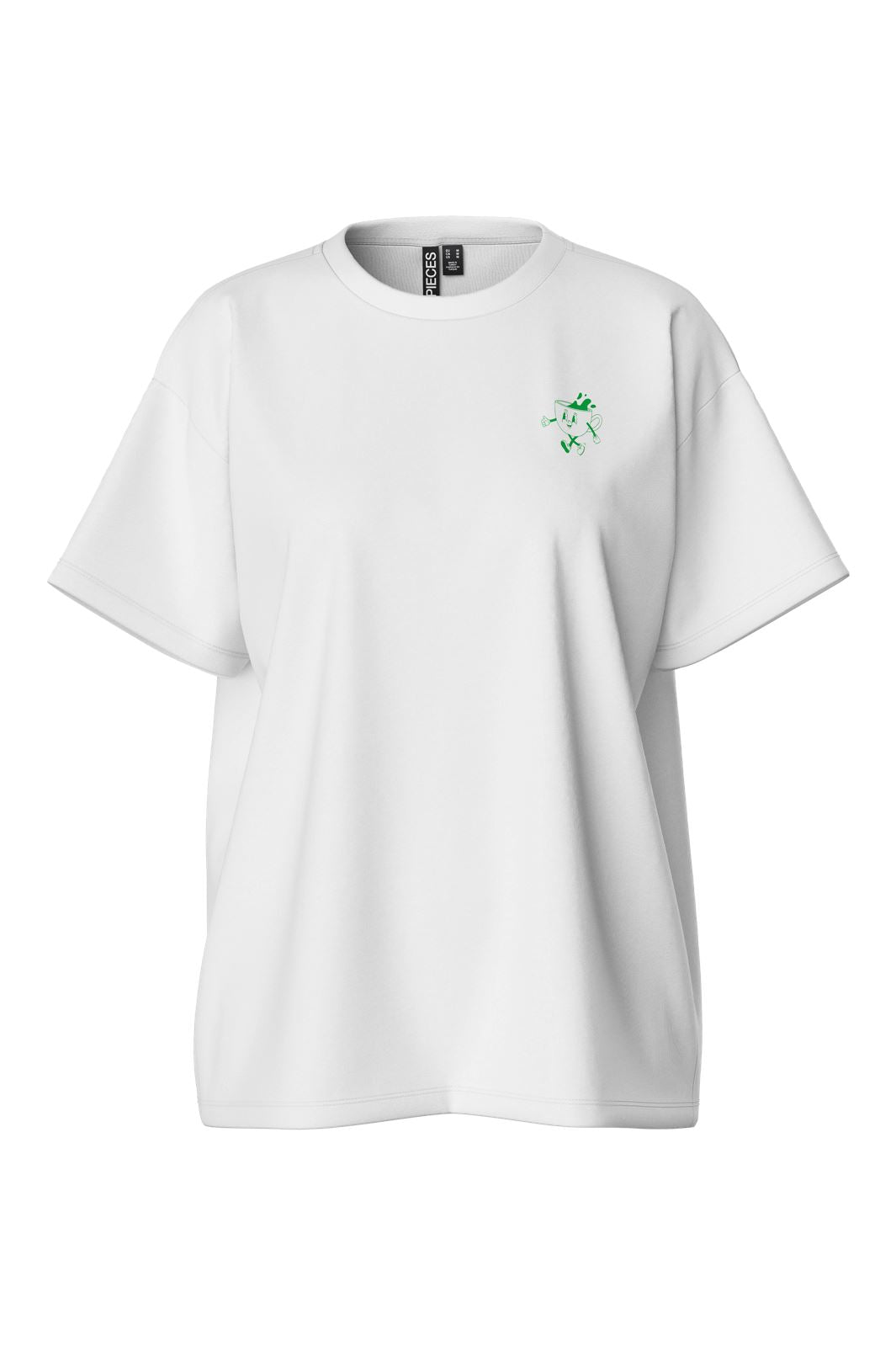 Pieces Pctrixie Ss O-Neck Oversized Tee 4719035 bright white fern green coffee