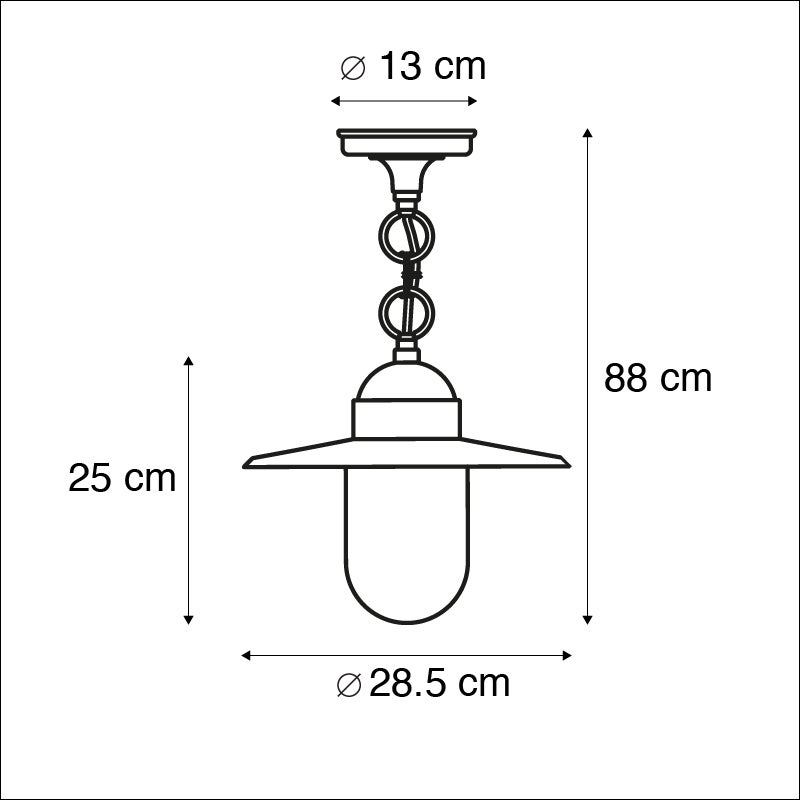 Landelijke hanglamp voor buiten, antraciet IP44 - Kansas Graphite