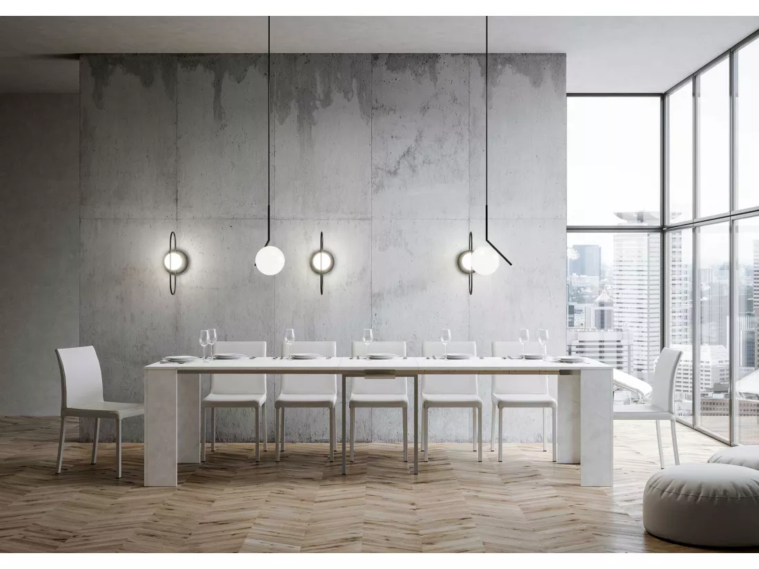Console extensible 90x42/302 cm Emy Blanc Spatulé