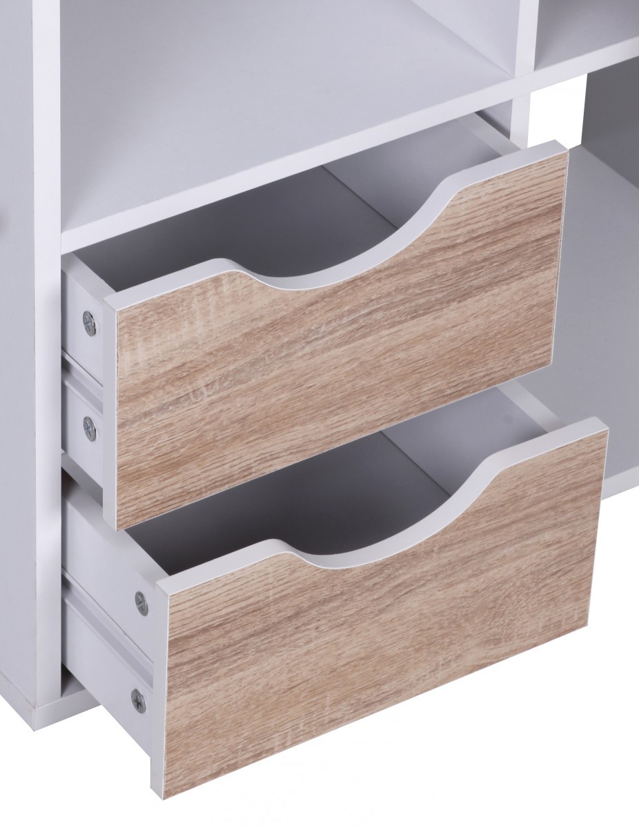 Regal - weiß - Sonoma Eiche - 8 Fächer - 60 cm breit