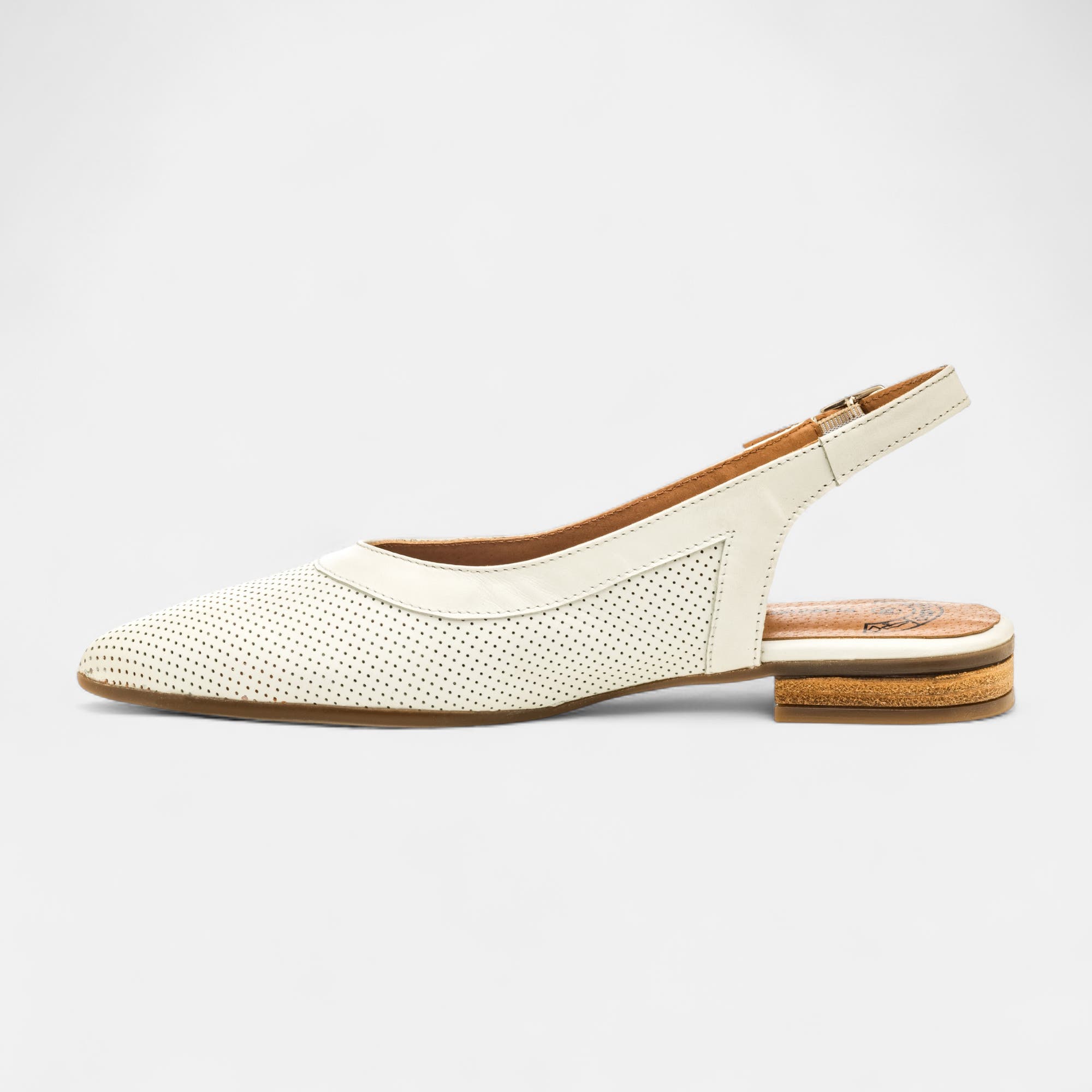 Escarpins avec bride arrière Femme en cuir blanc