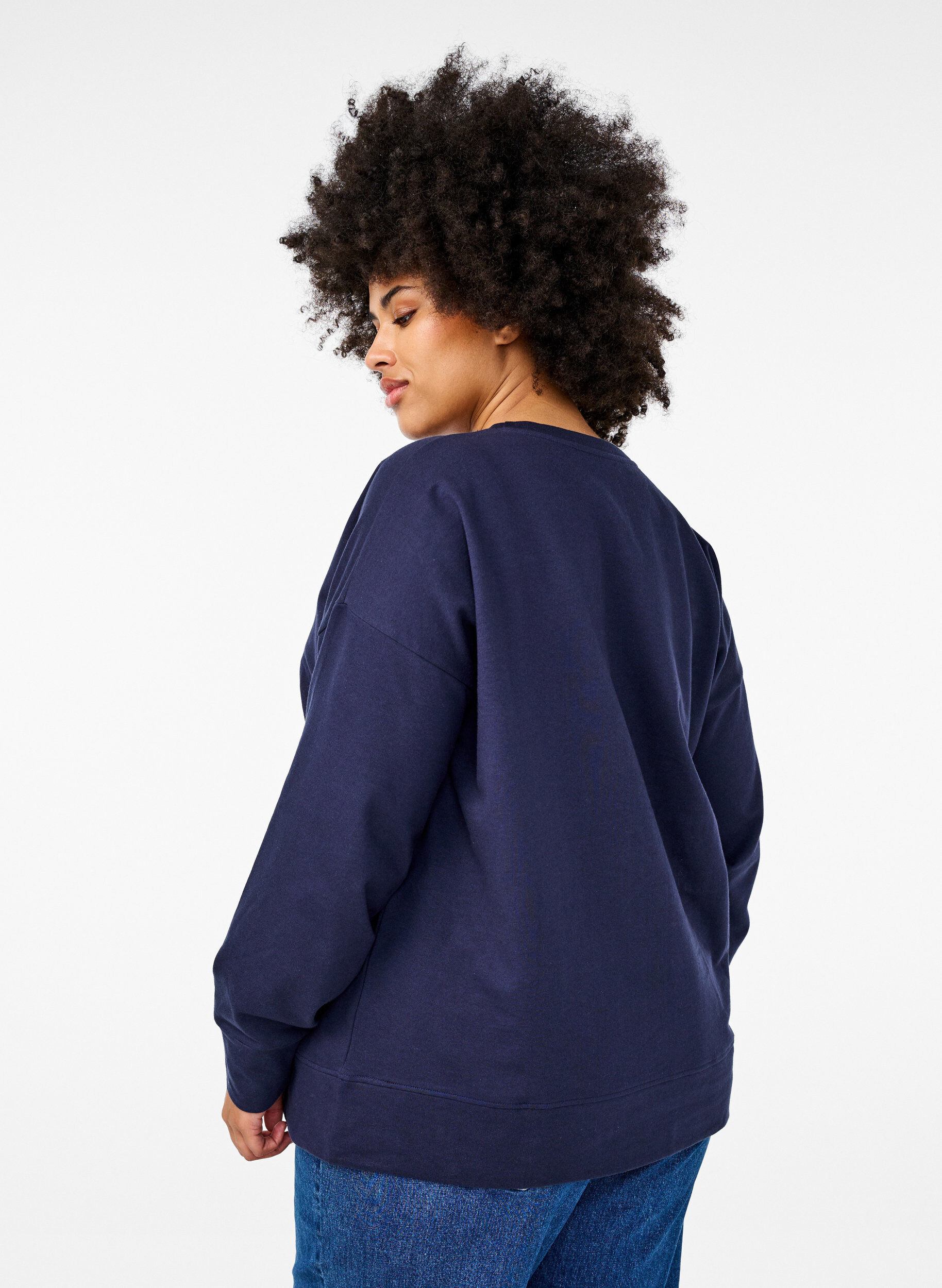 Sweatshirt med motiv og lange ærmer
