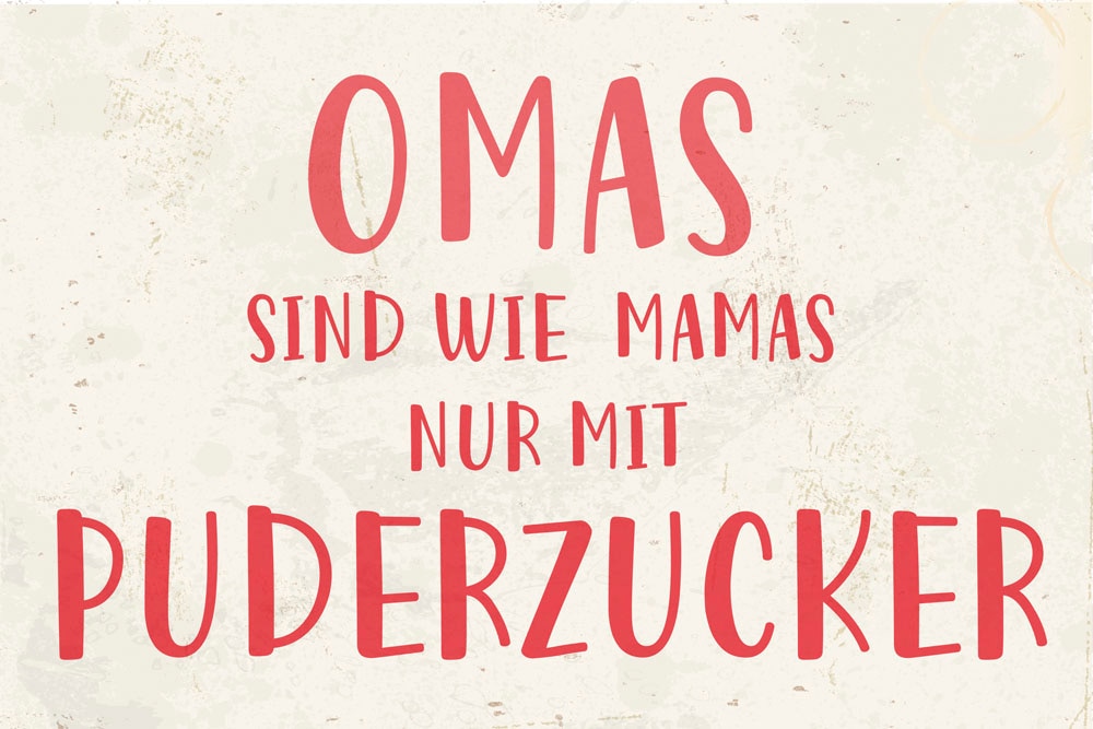 queence Metallbild »Puderzucker IV« Sprüche 1 Stk. tlg.