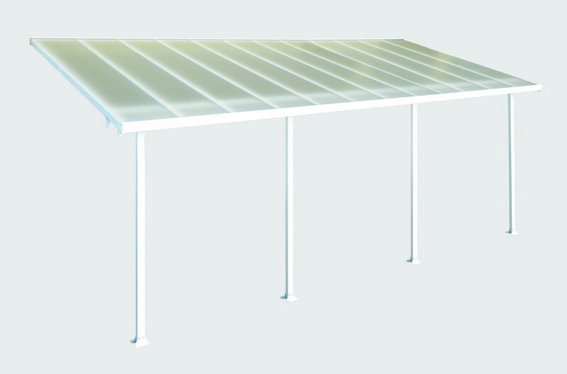 Palram Canopia Feria Terrassenüberdachung weiß 730x295x260-305 in cm (LxBxH)