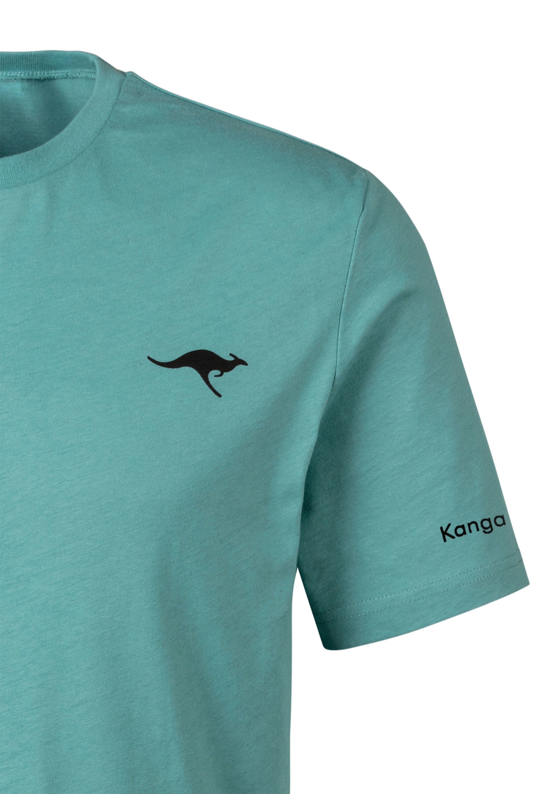 KangaROOS Kurzarmshirt in petrol, schwarz