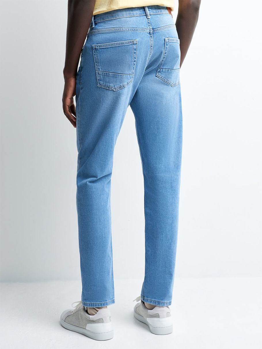 Jean slim en coton élasthane bleach