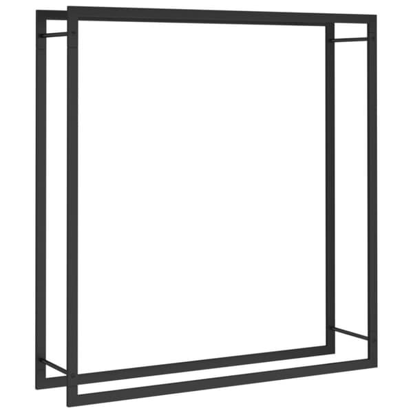 vidaXL Vedstativ matt svart 110x28x116 cm stål