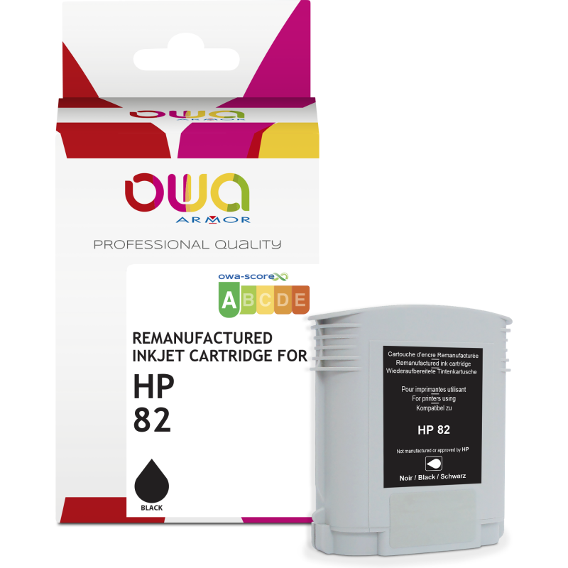 Cartouche d'encre traceur remanufacturée OWA - standard - Noir - pour HP 82