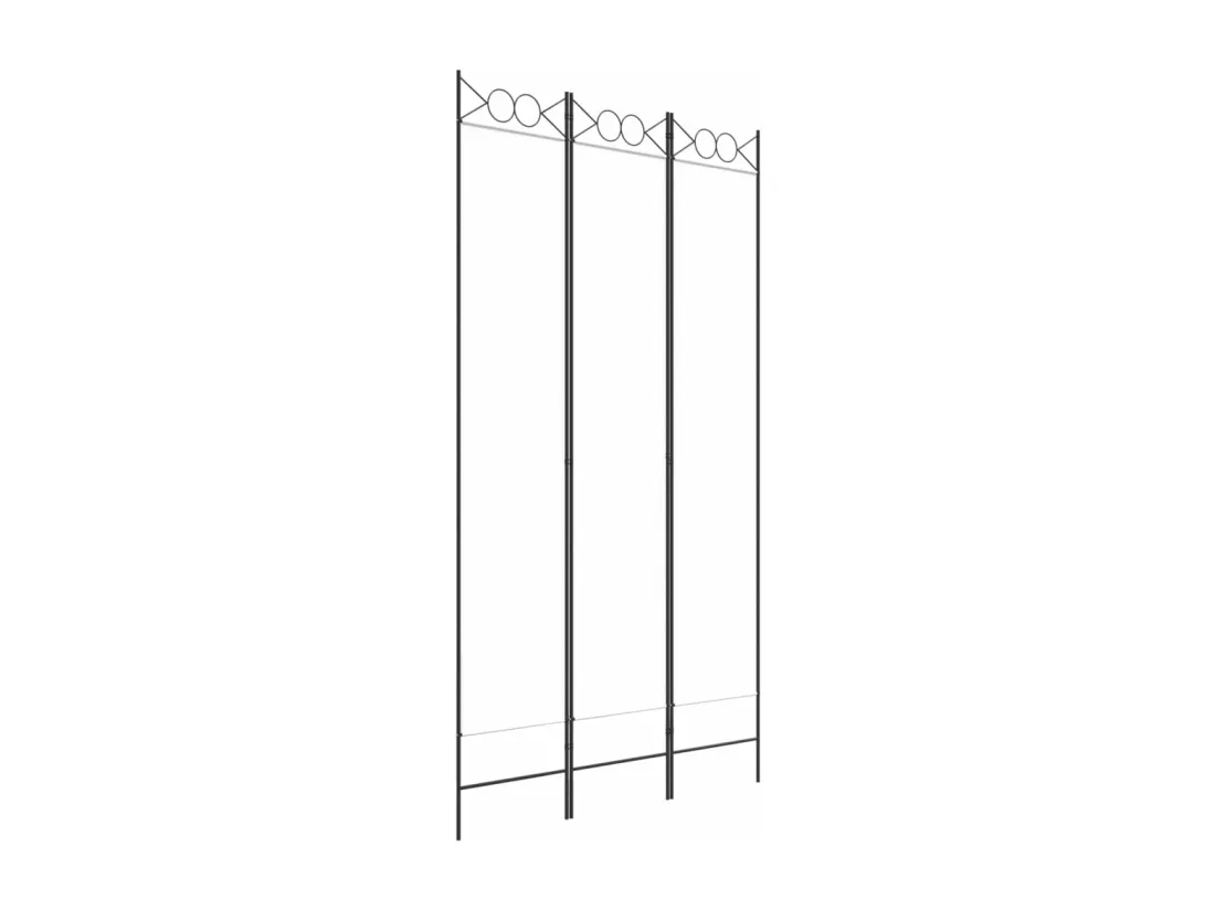 Cloison de séparation 3 panneaux Blanc 120x220 cm Tissu
