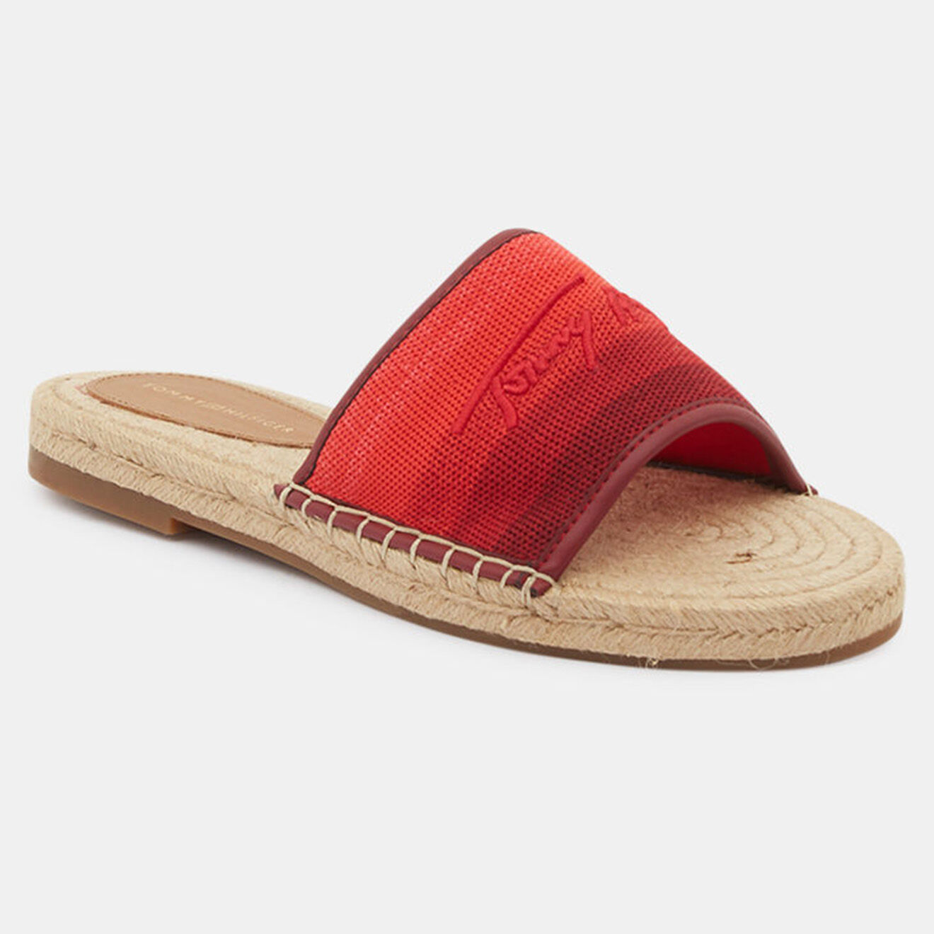 Tommy Hilfiger Mules plates en Toile dégradées rouges