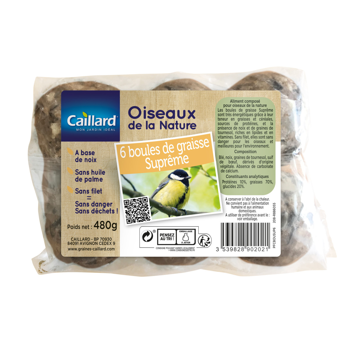 Lot de 6 boules de graisse suprême de 80grs