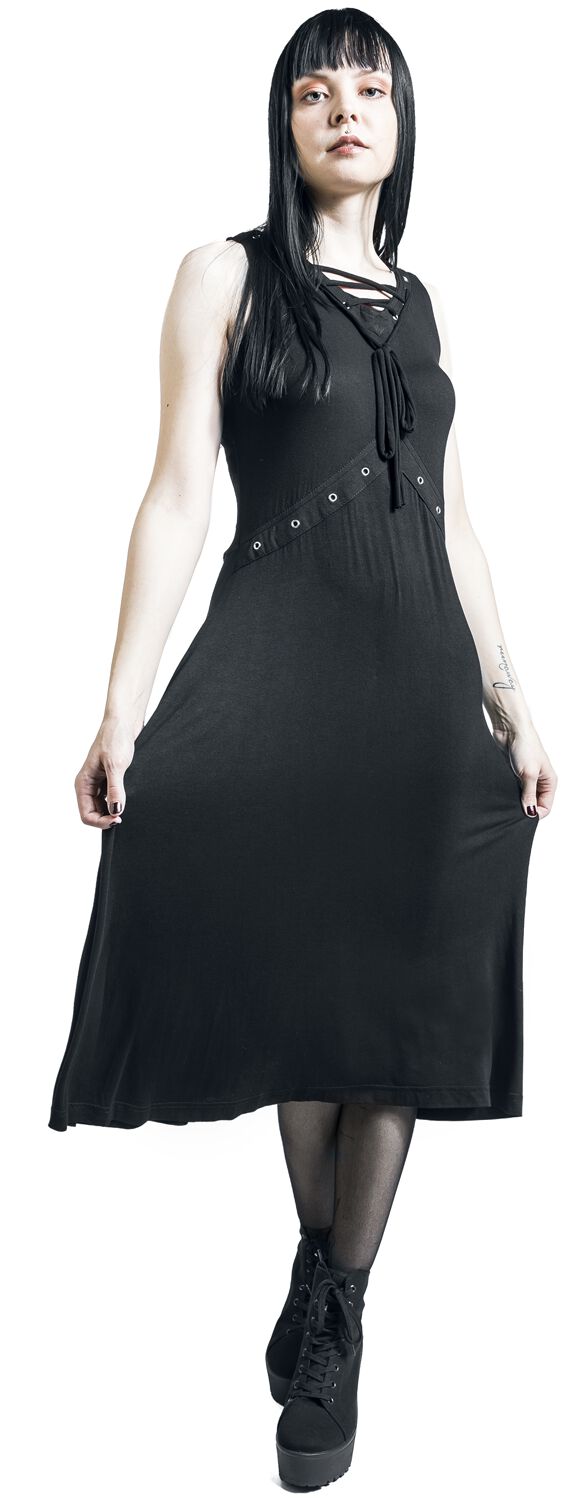 Robe avec laçage | Gothicana by EMP Robe mi-longue