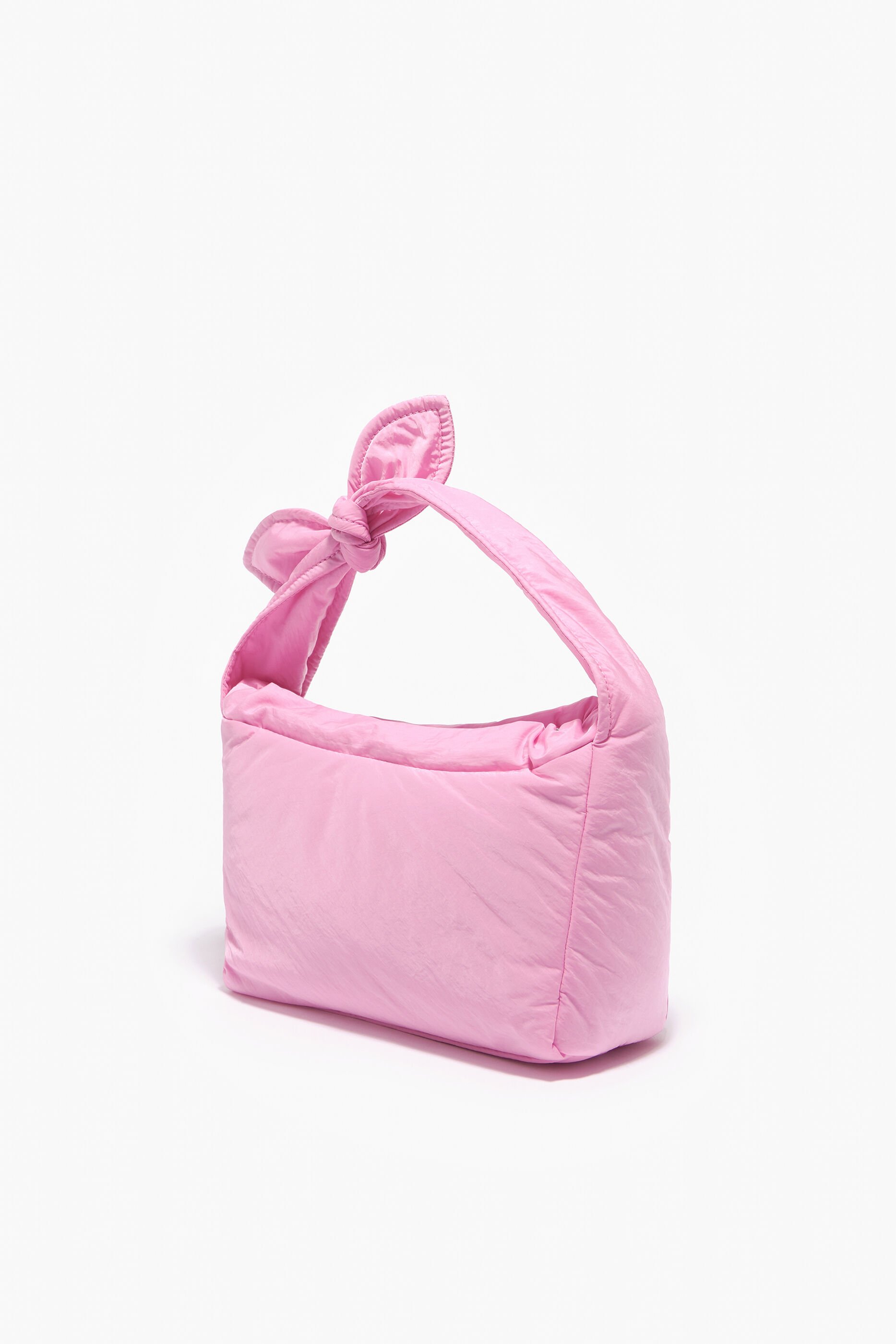 Bolsa hobo pequena de nylon, rosa
