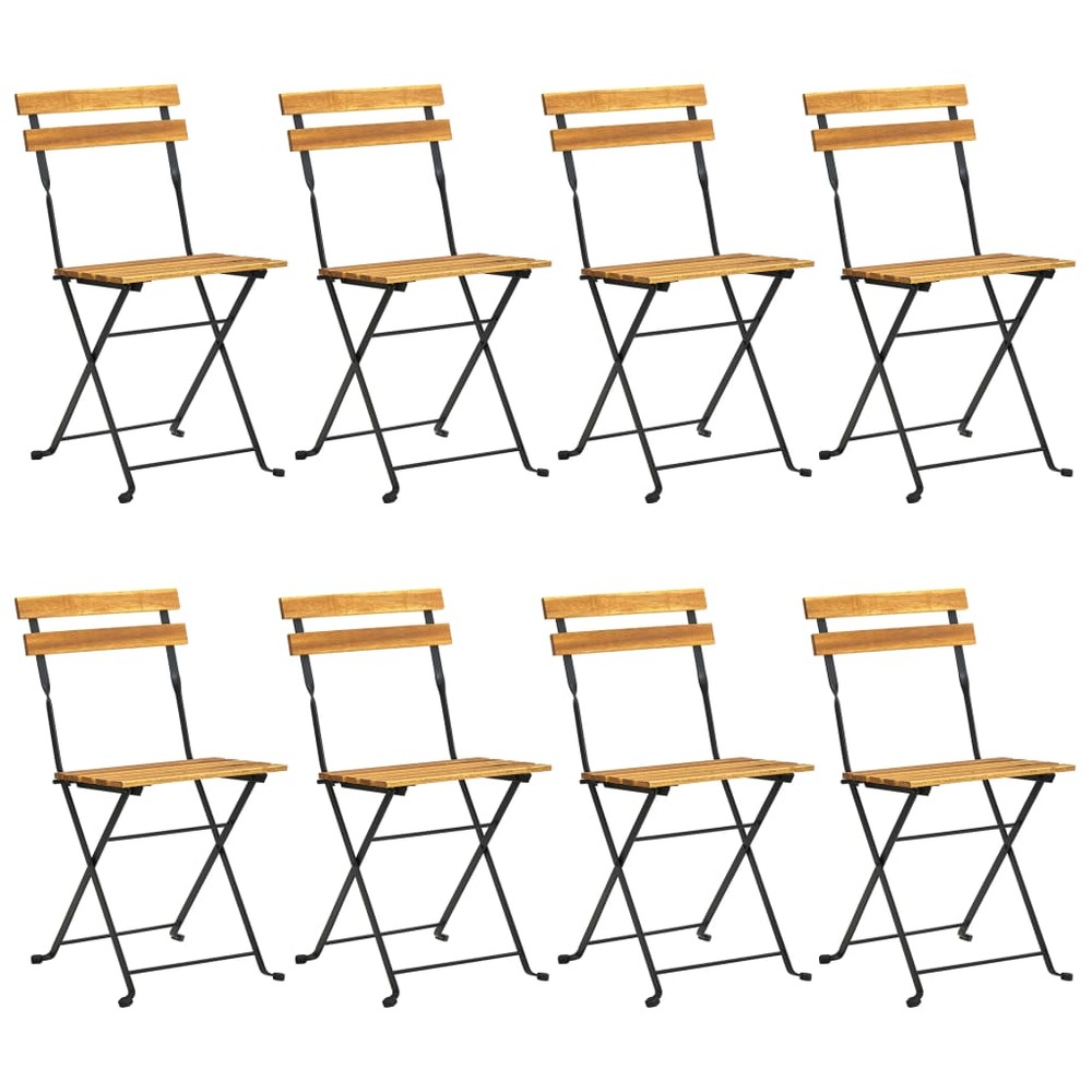 Mobilier à dîner d'extérieur pliable 9 pièces bois d'acacia solide