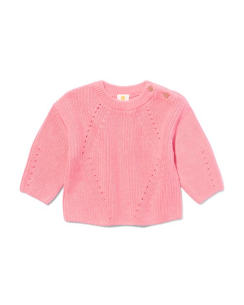 pull bébé en maille rose